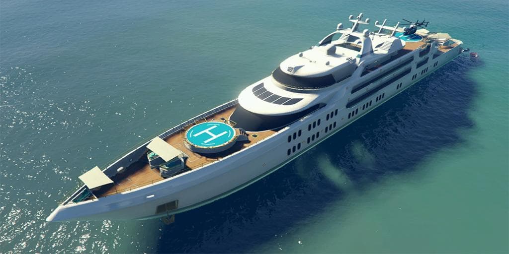 Real GTA Online screenshot of the Galaxy Super Yacht